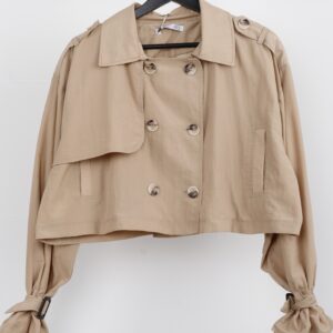 Double-Breasted Crop Casual Coat - Brand: Cream Rouge - Women & Kids, Baby Clothes Wholesale - TheBS Women