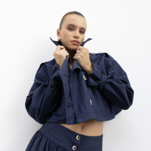 Double-Breasted Crop Casual Coat - Brand: Cream Rouge - Women & Kids, Baby Clothes Wholesale - TheBS Women