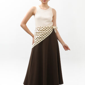 A-Line Maxi Skirt With High Waist Tie Closure - Brand: Puane - Women & Kids, Baby Clothes Wholesale - TheBS Women