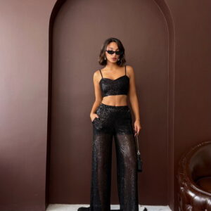 Sequined Glam Palazzo Pants - Brand: Topshow - Women & Kids, Baby Clothes Wholesale - TheBS Women