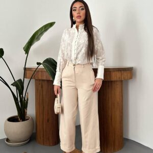 Beige Culottes Pants With Wide Leg And Slant Pockets - Brand: Elisa - Women & Kids, Baby Clothes Wholesale - TheBS Women
