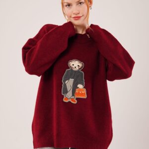 Sweater With Oversized Fit And Round Neck - Brand: Lustrin - Women & Kids, Baby Clothes Wholesale - TheBS Women
