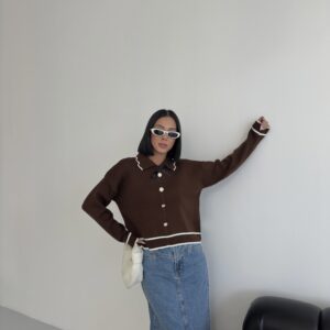 Casual Sweater With Notched Neck - Brand: My Fashion - Women & Kids, Baby Clothes Wholesale - TheBS Women