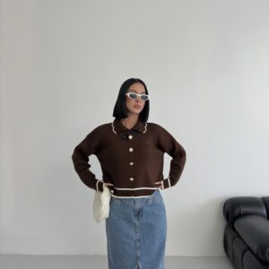 Casual Sweater With Notched Neck - Brand: My Fashion - Women & Kids, Baby Clothes Wholesale - TheBS Women