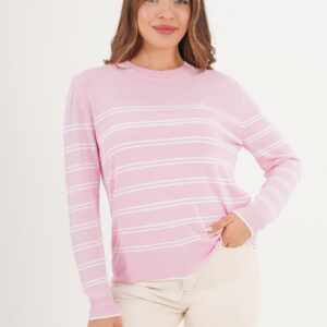 Casual Preppy Striped Sweater - Brand: Lustrin - Women & Kids, Baby Clothes Wholesale - TheBS Women