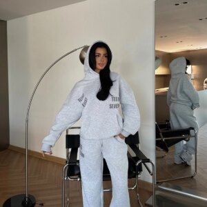 Tracksuit With Hooded Neck And Kangaroo Pocket - Brand: EYYO ATELIER - Women & Kids, Baby Clothes Wholesale - TheBS Women