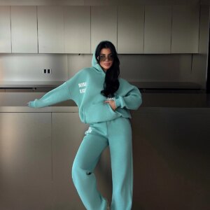 Green Tracksuit Oversized Jogger With Hooded Neck - Brand: EYYO ATELIER - Women & Kids, Baby Clothes Wholesale - TheBS Women