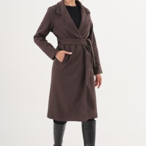 Wrapover Coat With Notched Collar - Brand: Lustrin - Women & Kids, Baby Clothes Wholesale - TheBS Women