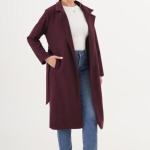 Elegant Single-Breasted Wrapover Coat - Brand: Lustrin - Women & Kids, Baby Clothes Wholesale - TheBS Women