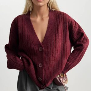 Cardigan With Striped Pattern And V-Neck - Brand: Black Fashion - Women & Kids, Baby Clothes Wholesale - TheBS Women