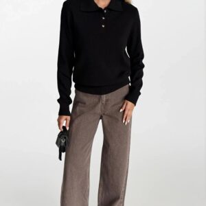 Casual Elegant Blouse With Polo Neck - Brand: Black Fashion - Women & Kids, Baby Clothes Wholesale - TheBS Women