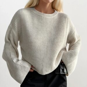 Sweater Oversized Fit Long Sleeve Round Neck - Brand: Black Fashion - Women & Kids, Baby Clothes Wholesale - TheBS Women