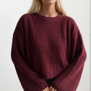 Sweater With Oversized Fit And Round Neck - Brand: Black Fashion - Women & Kids, Baby Clothes Wholesale - TheBS Women