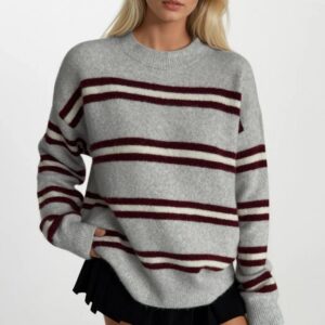Striped Oversized Fit Sweater - Brand: Black Fashion - Women & Kids, Baby Clothes Wholesale - TheBS Women