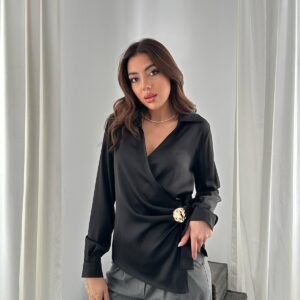 Elegant Notched Neck Blouse - Brand: Elisa - Women & Kids, Baby Clothes Wholesale - TheBS Women