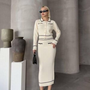 Beige Elegant Formal Vintage Pencil Skirt Set - Brand: My Jest Fashion - Women & Kids, Baby Clothes Wholesale - TheBS Women