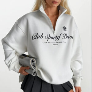 White Oversized Fit Hooded Neck Sweatshirt - Brand: Black Fashion - Women & Kids, Baby Clothes Wholesale - TheBS Women