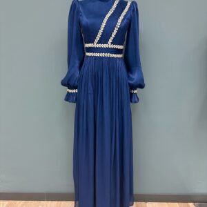 Navy Blue Fit And Flare Elegant Dress - Brand: Puane - Women & Kids, Baby Clothes Wholesale - TheBS Women