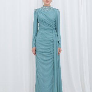 Elegant Blue Sheath Dress With Sequins - Brand: Puane - Women & Kids, Baby Clothes Wholesale - TheBS Women