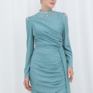 Elegant Blue Sheath Dress With Sequins - Brand: Puane - Women & Kids, Baby Clothes Wholesale - TheBS Women