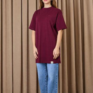 Claret Red Tshirt Oversized Casual Streetwear - Brand: SOUL - Women & Kids, Baby Clothes Wholesale - TheBS Women