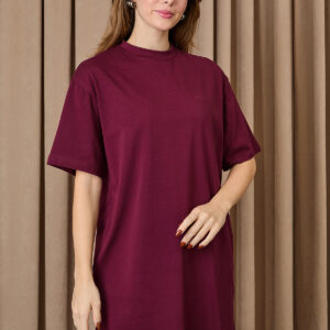 Claret Red Tshirt Oversized Casual Streetwear - Brand: SOUL - Women & Kids, Baby Clothes Wholesale - TheBS Women