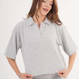 Casual Sport Modest Blouse With Polo Neck - Brand: Lustrin - Women & Kids, Baby Clothes Wholesale - TheBS Women