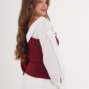 Sweater With Off Shoulder Neckline - Brand: Lustrin - Women & Kids, Baby Clothes Wholesale - TheBS Women