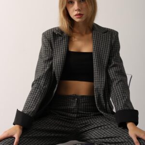Black Houndstooth Formal Oversized Fit Suit - Brand: Reyon - Women & Kids, Baby Clothes Wholesale - TheBS Women