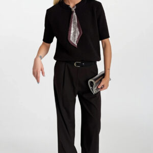 Black Sweater With Half Sleeves And Round Neck - Brand: Black Fashion - Women & Kids, Baby Clothes Wholesale - TheBS Women