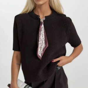 Black Sweater With Half Sleeves And Round Neck - Brand: Black Fashion - Women & Kids, Baby Clothes Wholesale - TheBS Women