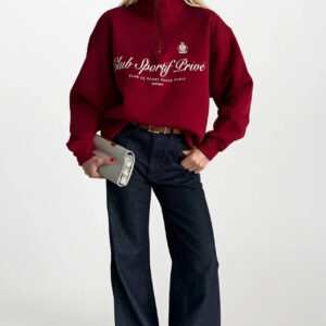 Sweatshirt With Oversized Fit And High Neck - Brand: Black Fashion - Women & Kids, Baby Clothes Wholesale - TheBS Women