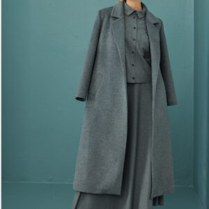 Grey Elegant Single-Breasted Coat - Brand: Puane - Women & Kids, Baby Clothes Wholesale - TheBS Women