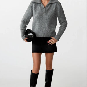 Casual Elegant Sweater With Polo Neck - Brand: Black Fashion - Women & Kids, Baby Clothes Wholesale - TheBS Women