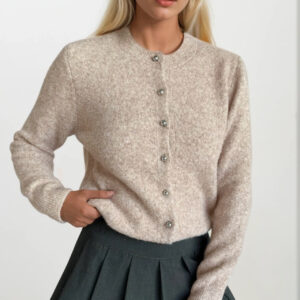 Beige Casual Preppy Cute Elegant Vintage Retro Cardigan - Brand: Black Fashion - Women & Kids, Baby Clothes Wholesale - TheBS Women