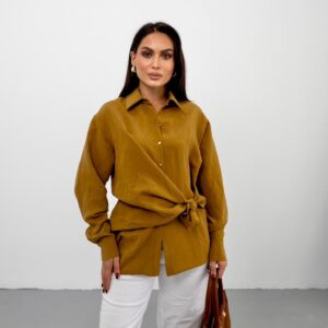 Brown Polo Neck Casual Shirt - Brand: STEPS - Women & Kids, Baby Clothes Wholesale - TheBS Women