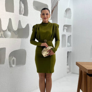 ElegantBodycon Dress With High Neck - Brand: Mode Roy - Women & Kids, Baby Clothes Wholesale - TheBS Women