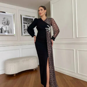 Elegant Bodycon Dress With Leopard Print - Brand: Mode Roy - Women & Kids, Baby Clothes Wholesale - TheBS Women