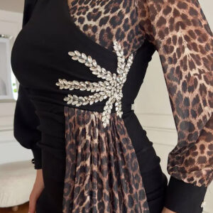 Elegant Bodycon Dress With Leopard Print - Brand: Mode Roy - Women & Kids, Baby Clothes Wholesale - TheBS Women