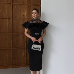 Elegant Bodycon Dress With Ruffle Sleeves - Brand: Mode Roy - Women & Kids, Baby Clothes Wholesale - TheBS Women