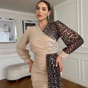 ElegantSheath Dress With Leopard Print - Brand: Mode Roy - Women & Kids, Baby Clothes Wholesale - TheBS Women