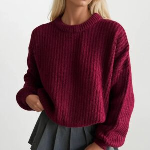 Sweater Oversized Fit Crew Neck - Brand: Black Fashion - Women & Kids, Baby Clothes Wholesale - TheBS Women