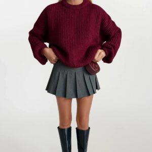 Sweater Oversized Fit Crew Neck - Brand: Black Fashion - Women & Kids, Baby Clothes Wholesale - TheBS Women