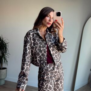 Brown High Waist Mom Pants With Animal Print - Brand: Cream Rouge - Women & Kids, Baby Clothes Wholesale - TheBS Women