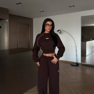 Oversized Fit Sports Tracksuit With Drawstring Jogger - Brand: EYYO ATELIER - Women & Kids, Baby Clothes Wholesale - TheBS Women