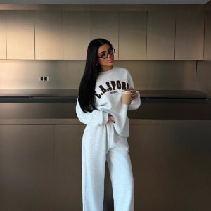 Tracksuit With Letter Print - Oversized Fit Jogger - Brand: EYYO ATELIER - Women & Kids, Baby Clothes Wholesale - TheBS Women