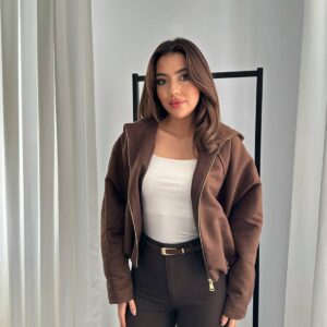 Hooded Oversized Zip-Up Jacket - Brand: Elisa - Women & Kids, Baby Clothes Wholesale - TheBS Women