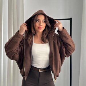 Hooded Oversized Zip-Up Jacket - Brand: Elisa - Women & Kids, Baby Clothes Wholesale - TheBS Women