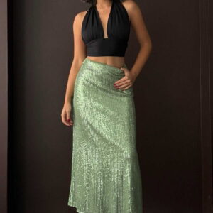 Green Glam Elegant Sexy Formal Maxi Slip Skirt - Brand: Topshow - Women & Kids, Baby Clothes Wholesale - TheBS Women