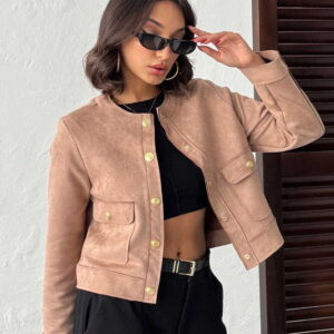 Beige Overshirt Jacket With Snap Closure - Brand: Topshow - Women & Kids, Baby Clothes Wholesale - TheBS Women